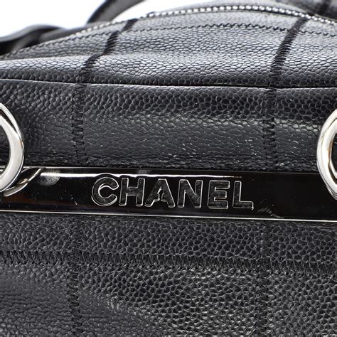 Chanel Square Stitch Bowler Bag Quilted Caviar 